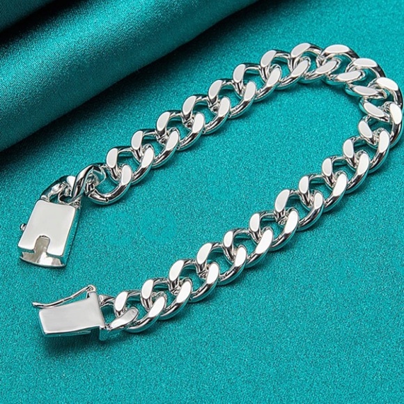 Sterling Silver Chain Link Cuban Necklace Curb Unisex - Picture 6 of 9
